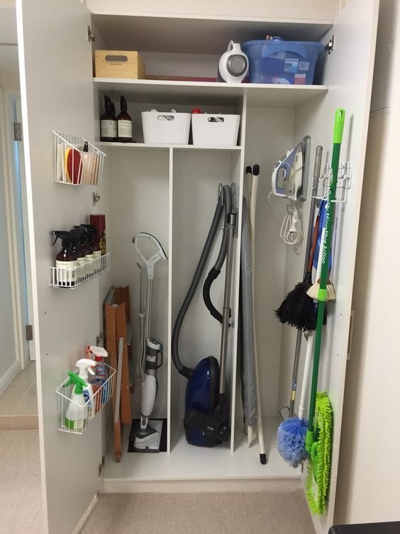 Organised cleaning closet